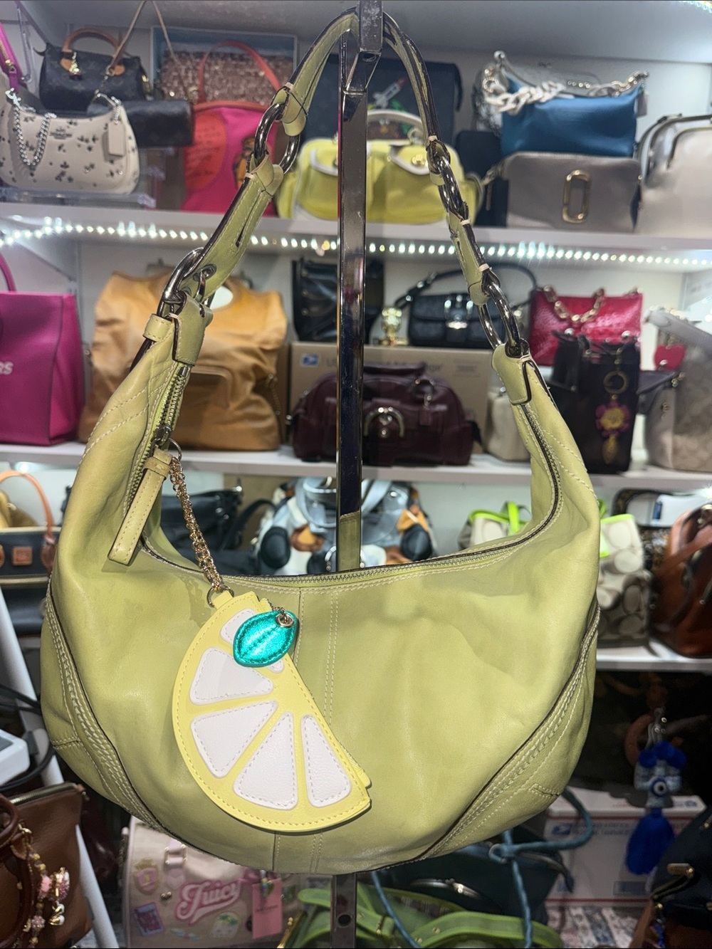 Coach Vintage Soho Light Green Hobo Bag with Lemon Charm - Women's Shoulder Bag